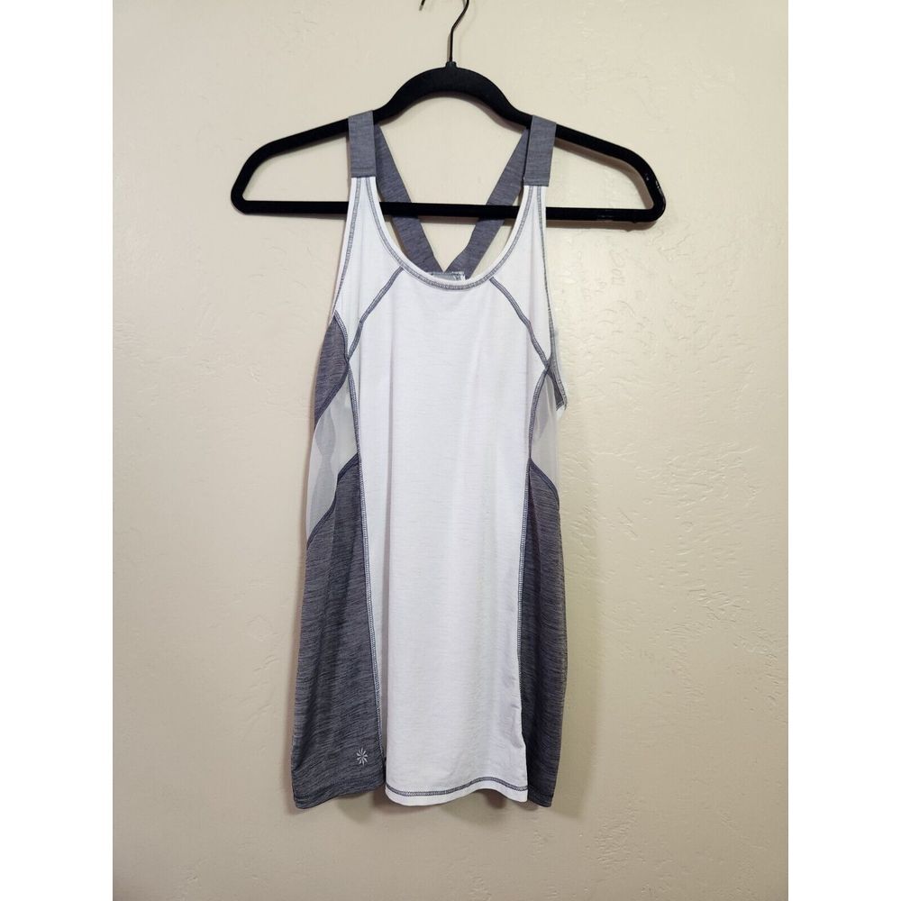Athleta Runlight Racerback Tank Top Size XS‎ White and Gray